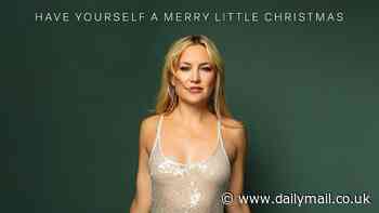 Kate Hudson poses in a low-cut dress as she announces she is releasing her 1st ever Christmas song