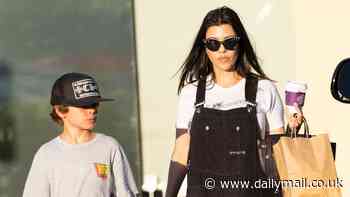 Kourtney Kardashian takes son Reign Disick, nine, on a pottery painting date in Calabasas