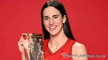 Caitlin Clark poses with WNBA Rookie of the Year award for the first time - amid controversy over mystery voter who picked Angel Reese