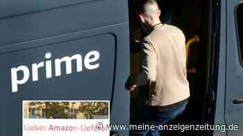 „Lieber Amazon-Lieferant“ – Schild mit roter Schrift gibt klaren Hinweis an Paketboten