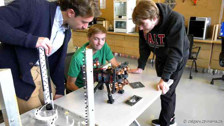 SAIT engineering students designing drone to collect space junk