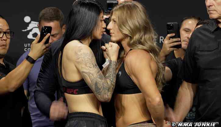 Video: UFC 307 ceremonial weigh-in faceoffs with Kayla Harrison vs. Ketlen Vieira, more