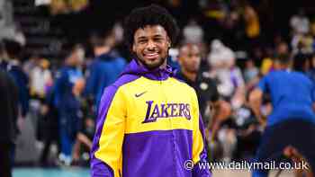 Bronny James makes Lakers debut in NBA preseason game against the Timberwolves... with dad LeBron watching on from the bench