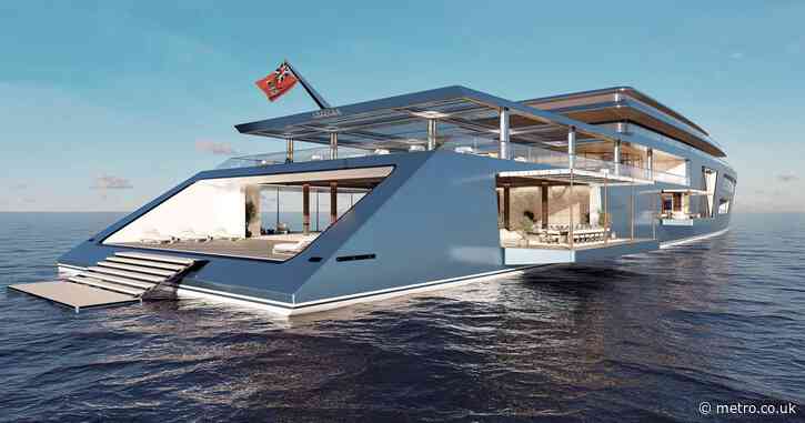 This £330 million 454ft superyacht has six decks and an underwater dining room