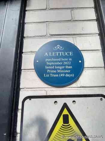 Blue plaque erected outside Walthamstow Tesco to honour lettuce that outlasted Liz Truss