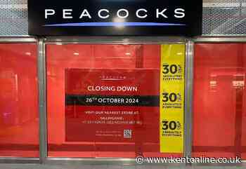 High street fashion chain Peacocks to close Kent store