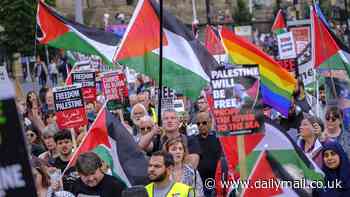 Pro-Palestinian protesters begin London march a year after October 7 attacks as police warn they'll arrest anyone showing support for Hamas or Hezbollah