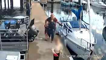 Chilling new video shows otter stalking family down dock where child was dragged under water in horrific attack