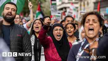 Tens of thousands take part in pro-Palestinian march