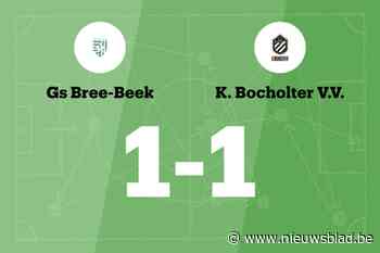 Bree-Beek B speelt thuis gelijk tegen Bocholt B