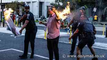 Horrifying moment protestor self-immolates outside White House