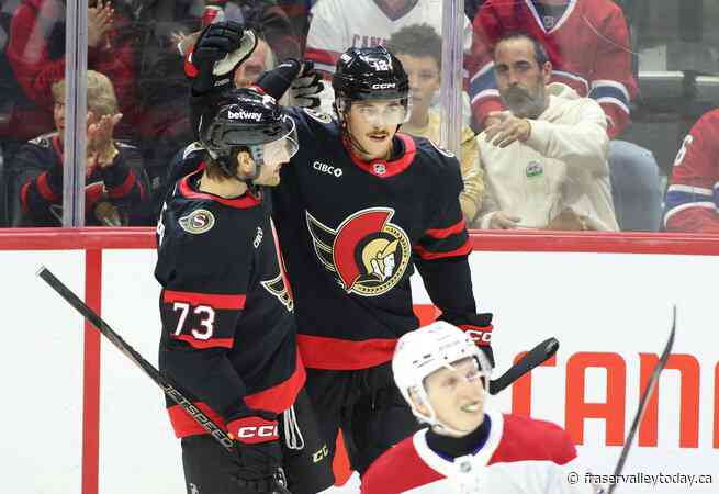 Pinto nets hat trick to lead Senators past Canadiens 4-2