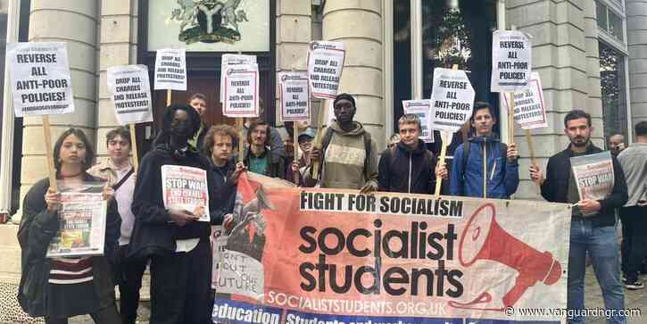 Students protest in London, demand reversal of Tinubu’s anti-poor policies, release of protesters