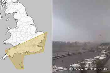 Tornado warning issued for six areas of the UK as Brits to be pelted with hail and lightning