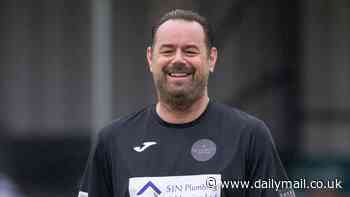 Danny Dyer doesn't hold back as he cuts a sporty figure on the football pitch for Sellebrity Soccer charity match