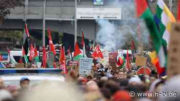 Tausende protestieren bundesweit: Steine fliegen: Polizei bricht Propalästina-Demo in Berlin ab