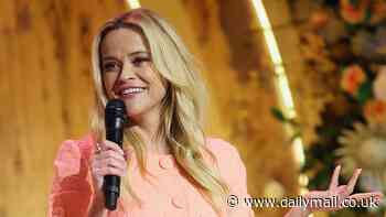 Reese Witherspoon looks ready for Legally Blonde 3 as she models a pink suit at her Hello Sunshine event