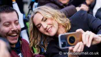 Kate Winslet snaps selfies with fans as she is award the Golden Icon Award during the Zurich Film Festival