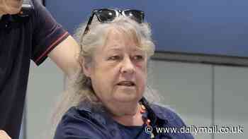 Australian actress Noni Hazlehurst, 71, is carefully pushed through Sydney Airport on a wheelchair after disembarking the plane