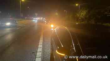 M4 pothole wrecks 20 cars in one go: Drivers line up along the hard shoulder (just days before M25 crater took out 58 cars)