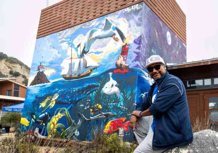 Huge mural at Ocean Institute draws conversation and awe as visitors watch its creation