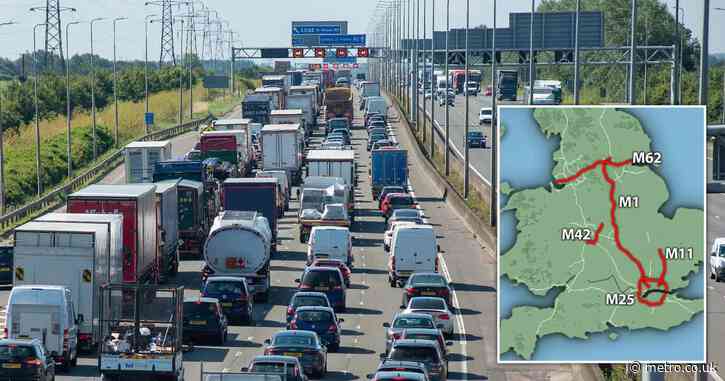 Map shows England’s worst motorway plagued by ‘roadworks, potholes and delays’