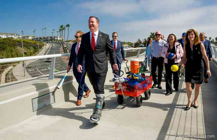 Sunset Bridge that passes over Superior Avenue in Newport Beach is open