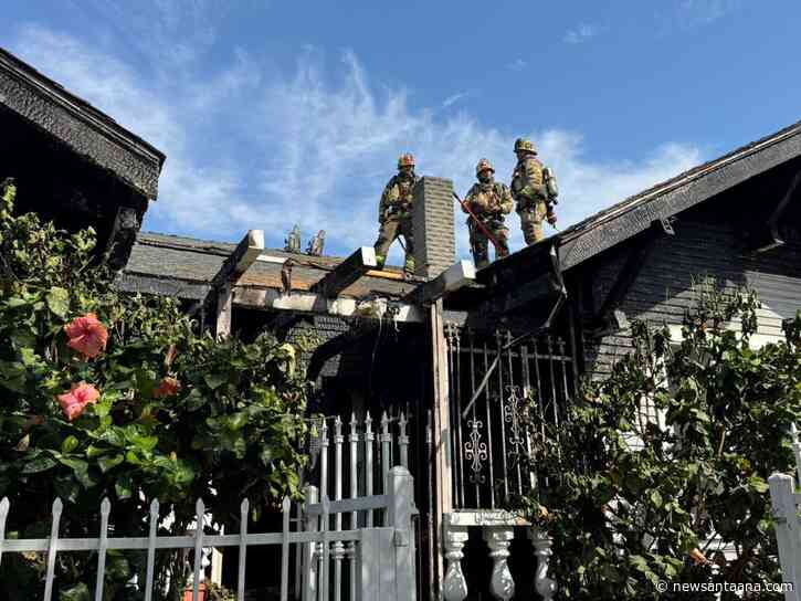 Firefighters put out a house fire in Santa Ana this morning with no injuries reported