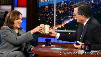 Trump campaign unleashes on 'out-of-touch elitist' Kamala Harris for trying to look 'relatable' with beer stunt on Stephen Colbert