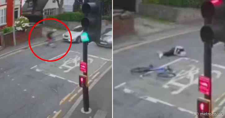 Moment cyclist is nearly paralysed after drug driver smashes into him