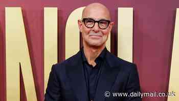 Stanley Tucci cuts a dapper figure as he joins Ralph Fiennes and Isabella Rossellini at the London premiere of their new movie Conclave