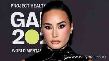 Demi Lovato looks fierce in sexy vinyl dress for Project Healthy Minds' World Mental Health Day Gala in NYC