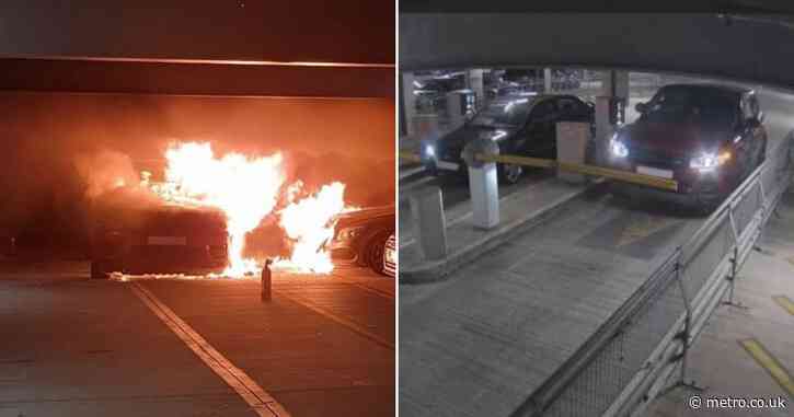 Range Rover that sparked Luton car park fire pictured moments before blaze