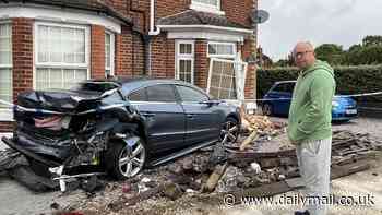 Father's fury after drink-driver sends his parked car flying through family's living room