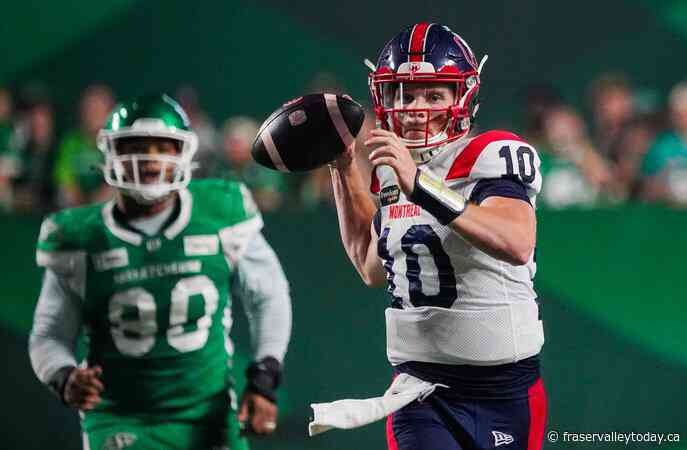 Alouettes QB Davis Alexander to start vs. Redblacks with Cody Fajardo absent