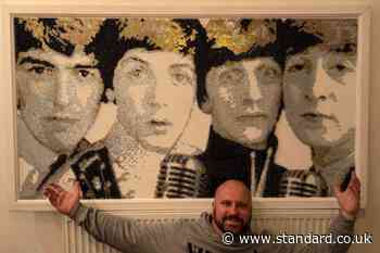 Graphic designer creates Beatles artwork using more than 24,000 screws