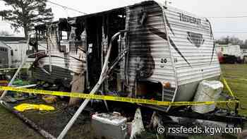 Trailer fire leaves 1 person and dog dead