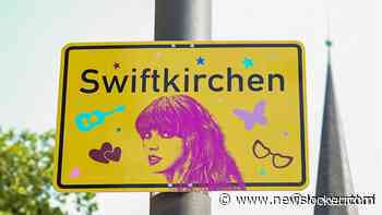 Grote muurschildering van Taylor Swift in Duitse Gelsenkirchen