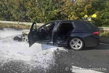 Auto volledig uitgebrand op E314 in Maasmechelen: verkeershinder