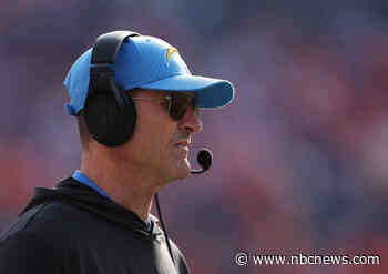 Why Chargers coach Jim Harbaugh briefly left Sunday's game