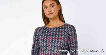 I found a 'warm' houndstooth £42 Roman dress that 'hides my bumps'