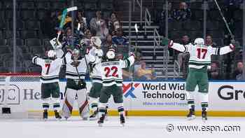 Gustavsson scores first goalie goal in Wild history