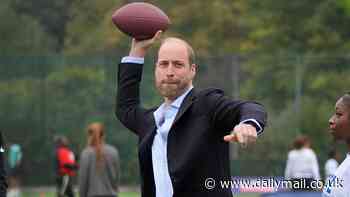 Prince William lauded by NFL fans for 'canon' of an arm as he shows off impressive throwing ability