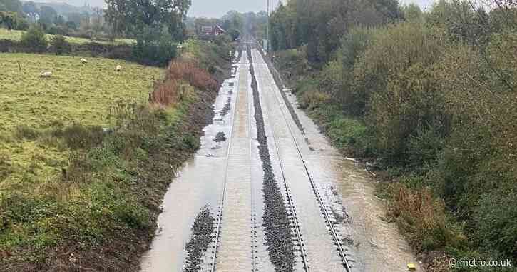 Morning travel chaos on trains and roads after flooding caused by heavy rain