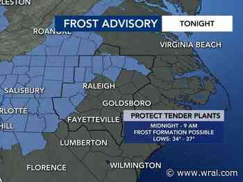 Frost possible overnight, Friday expected to be sunny and warmer