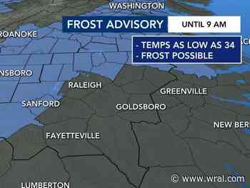 Frost possible Friday morning, afternoon expected to be sunny and warmer