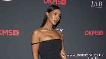 Maya Jama puts on a VERY busty display in a black off the shoulder gown as she graces the red carpet at DKMS Gala in New York - after clarifying Stormzy split rumours