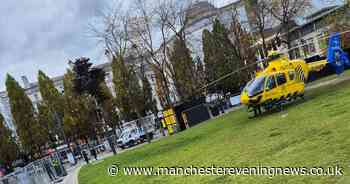 LIVE: Air ambulance lands at Piccadilly Gardens as emergency services swarm area