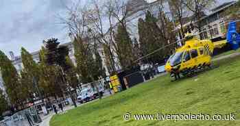 Huge cordon after tram and bus crash outside Primark in Manchester