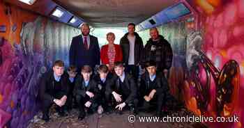 Talented young people creatively transform West Denton underpass to a work of art